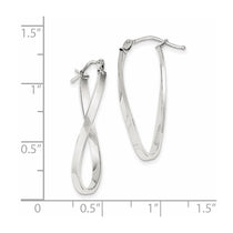10k White Gold Twisted Hoop Earrings
