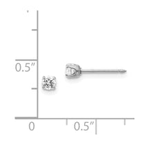 Inverness 14k White Gold 3mm CZ Post Piercing Earrings