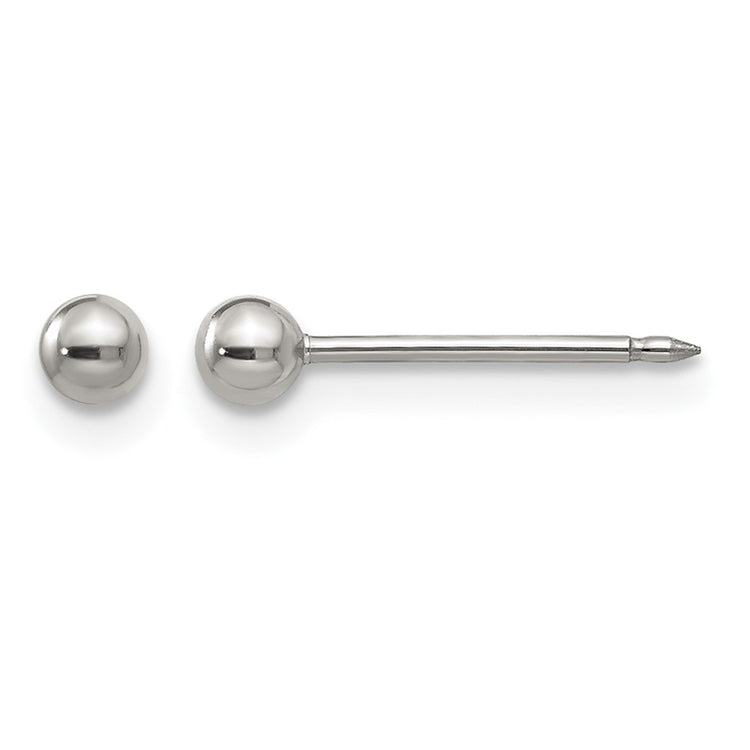 Inverness Stainless Steel Polished 3mm Ball Post Piercing Earrings