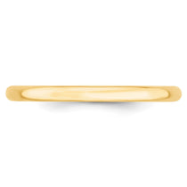 10k Yellow Gold 2mm Lightweight Comfort Fit Wedding Band