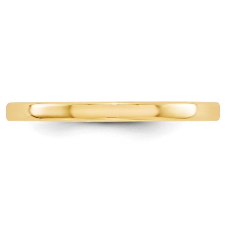 10k Yellow Gold 2mm Lightweight Flat Wedding Band