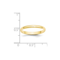10k Yellow Gold 2.5mm Lightweight Half Round Wedding Band