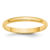 10k Yellow Gold 2.5mm Lightweight Half Round Wedding Band