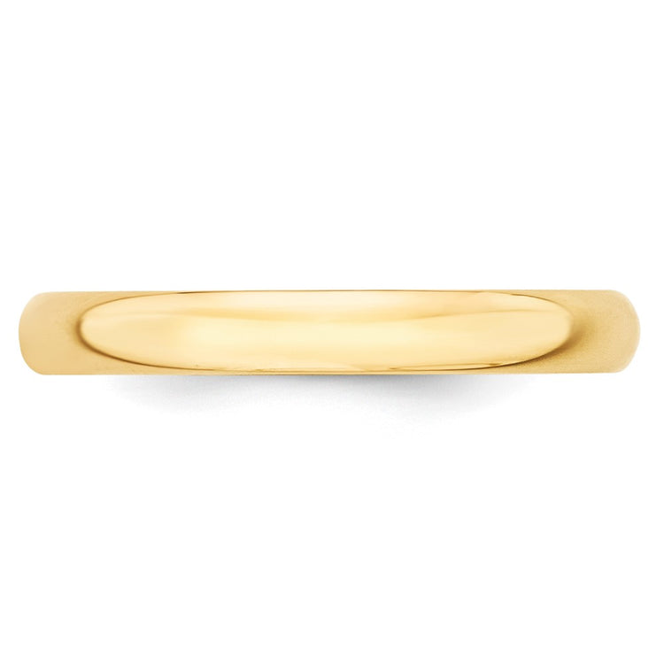 10k Yellow Gold 3mm Lightweight Half Round Wedding Band