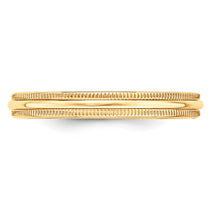 10k Yellow Gold 3mm Lightweight Milgrain Half Round Wedding Band