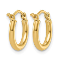 14K 2x12mm Polished Hoop Earrings