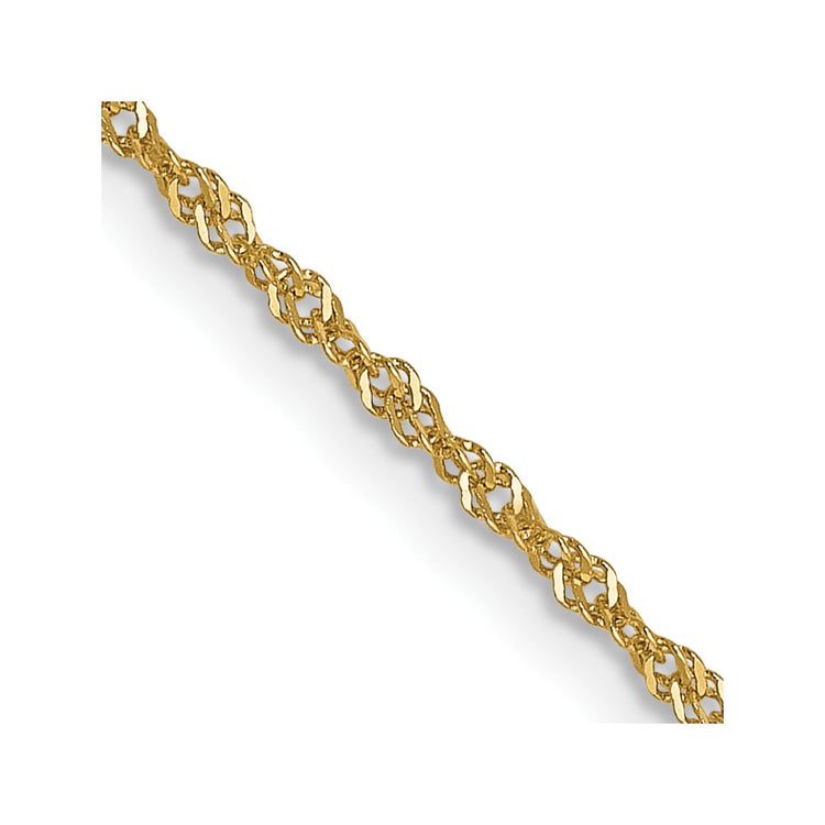 14K 1mm Singapore with Spring Ring Clasp Chain