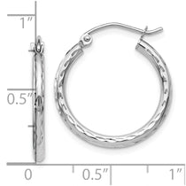 14K White Gold Round Hoop Earrings