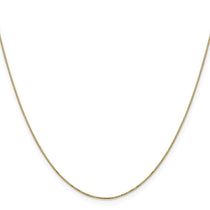 14K 18 inch Carded .5mm Box Link with Spring Ring Clasp Chain