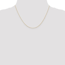 14K Rose Gold 18 inch Carded .5mm Cable Rope with Spring Ring Clasp Chain