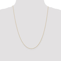 14K 24 inch Carded .5mm Cable Rope with Spring Ring Clasp Chain