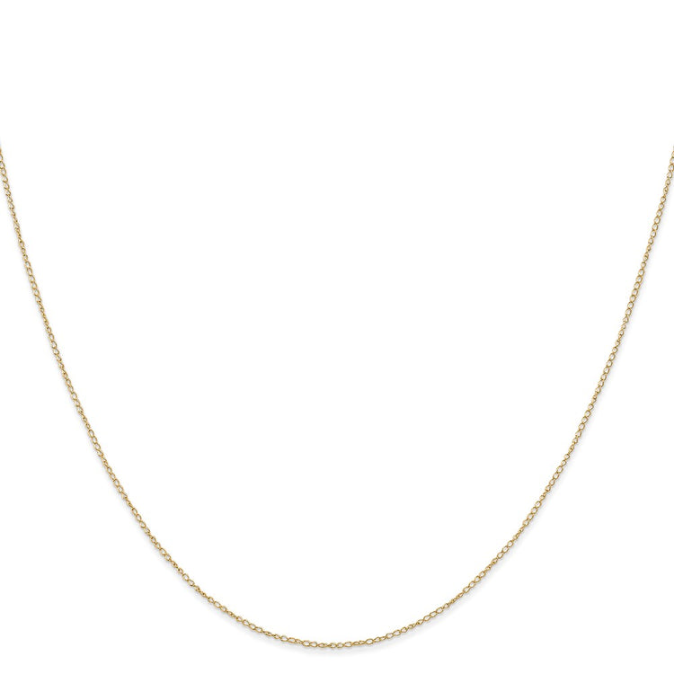 14K 20 inch Carded .42mm Curb with Spring Ring Clasp Chain