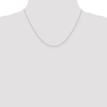 14K White Gold 18 inch Carded .6mm Cable Rope with Spring Ring Clasp Chain