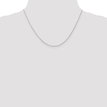 14K White Gold 18 inch Carded .7mm Cable Rope with Spring Ring Clasp Chain