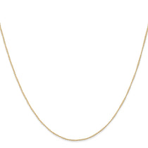 14K 18 inch Carded .5mm Curb with Spring Ring Clasp Chain