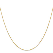 14K 16 inch Carded .95mm Cable Rope with Spring Ring Clasp Chain