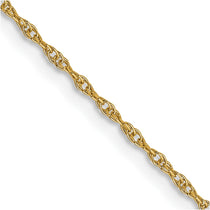 14K 16 inch Carded .95mm Cable Rope with Spring Ring Clasp Chain