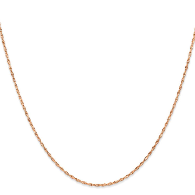 14K Rose Gold 16 inch Carded 1.15mm Cable Rope with Spring Ring Clasp Chain