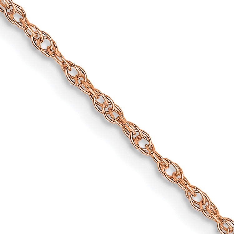 14K Rose Gold 16 inch Carded 1.15mm Cable Rope with Spring Ring Clasp Chain