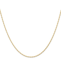14K 18 inch Carded 1.15mm Cable Rope with Spring Ring Clasp Chain