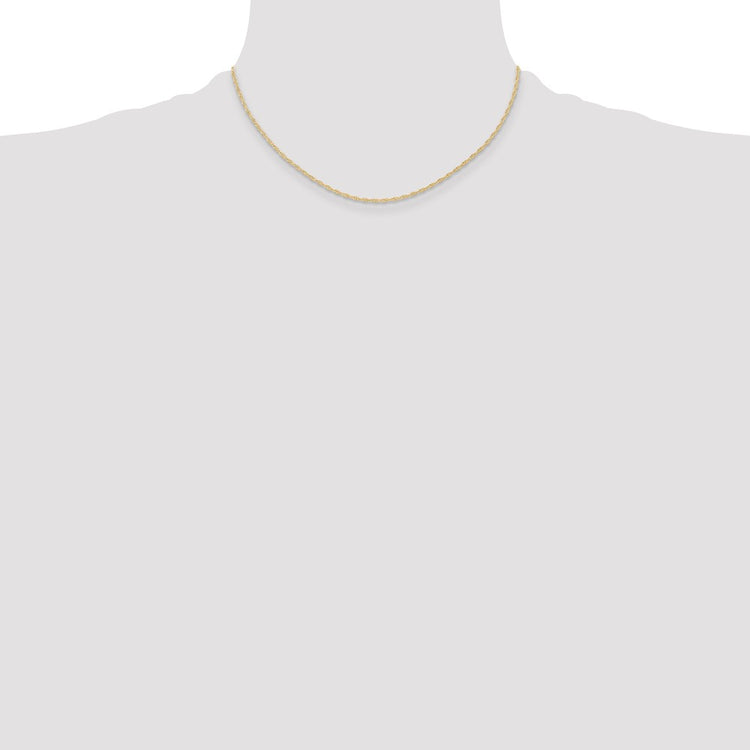 14K Solid Yellow Gold 1.15MM Carded Cable Rope with Spring Ring Clasp Chain Necklace 16-24 Inch
