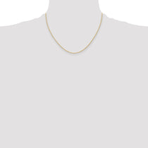 14K 18 inch Carded 1.15mm Cable Rope with Spring Ring Clasp Chain