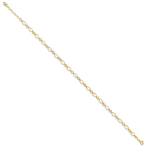 14k Fancy Figaro Link 9 inch Plus 1 inch Extender - Total 10 inch Anklet