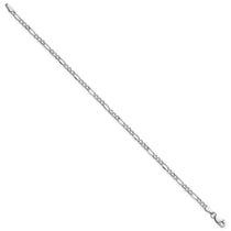 14K White Gold 7 inch 2.5mm Semi-Solid Figaro with Lobster Clasp Bracelet