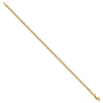 14K 7 inch 2.5mm Semi-Solid Curb with Lobster Clasp Bracelet