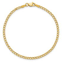 14K 7 inch 2.5mm Semi-Solid Curb with Lobster Clasp Bracelet