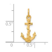 14k 3-D Satin Diamond-cut Anchor with Rope Charm