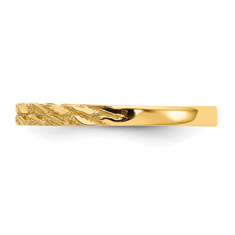 14k Diamond-cut Rope Ring