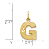 14KY Satin Diamond-cut Letter G Initial Charm