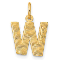14KY Satin Diamond-cut Letter W Initial Charm