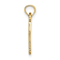 14K Solid Polished 3-D Tennis Racquet Charm