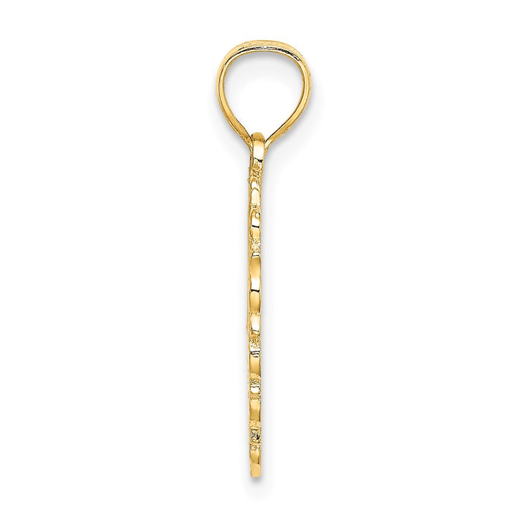 14K MOM in Heart Charm