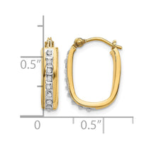 14k Diamond Fascination Diamond Dust/Accent 4x16mm Oval Hoop Earrings