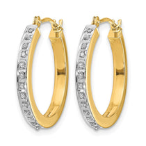 14k Diamond Fascination Diamond Dust/Accent 2x21mm Round Hoop Earrings
