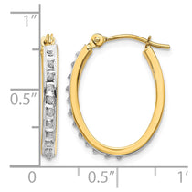 14k Diamond Fascination Diamond Dust/Accent 2x19mm Oval Hoop Earrings
