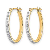 14k Diamond Fascination Diamond Dust/Accent 2x20mm Round Hoop Earrings