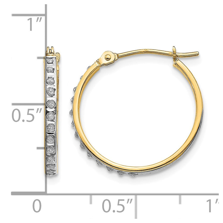 14k Diamond Fascination Diamond Dust/Accent 2x20mm Round Hoop Earrings
