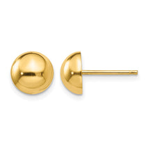 14k 8mm Polished Half Ball Post Earrings