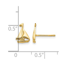 14k Mini Sailboat Post Earrings