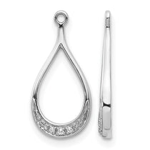 14k White Gold Teardrop Diamond Earring Jackets