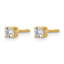 14k 1/4 carat Certified Lab Grown Diamond VS+ F+ Round Complete Four Prong Screwback Heavyweight Stud Earrings