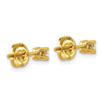 14k 1/4 carat Certified Lab Grown Diamond VS+ F+ Round Complete Four Prong Screwback Heavyweight Stud Earrings