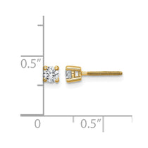 14k 1/4 carat Certified Lab Grown Diamond VS+ F+ Round Complete Four Prong Screwback Heavyweight Stud Earrings