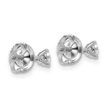 14k White Gold 1/4 carat Certified Lab Grown Diamond VS+ F+ Round Complete Three Prong Screwback Stud Earrings