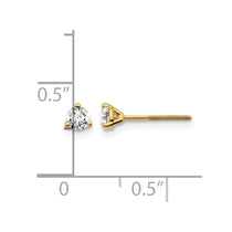 14k 1/4 carat Certified Lab Grown Diamond VS+ F+ Round Complete Three Prong Screwback Stud Earrings