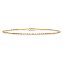 14K 6 inch 1.5mm Ultra Diamond-cut Rope with Lobster Clasp Chain
